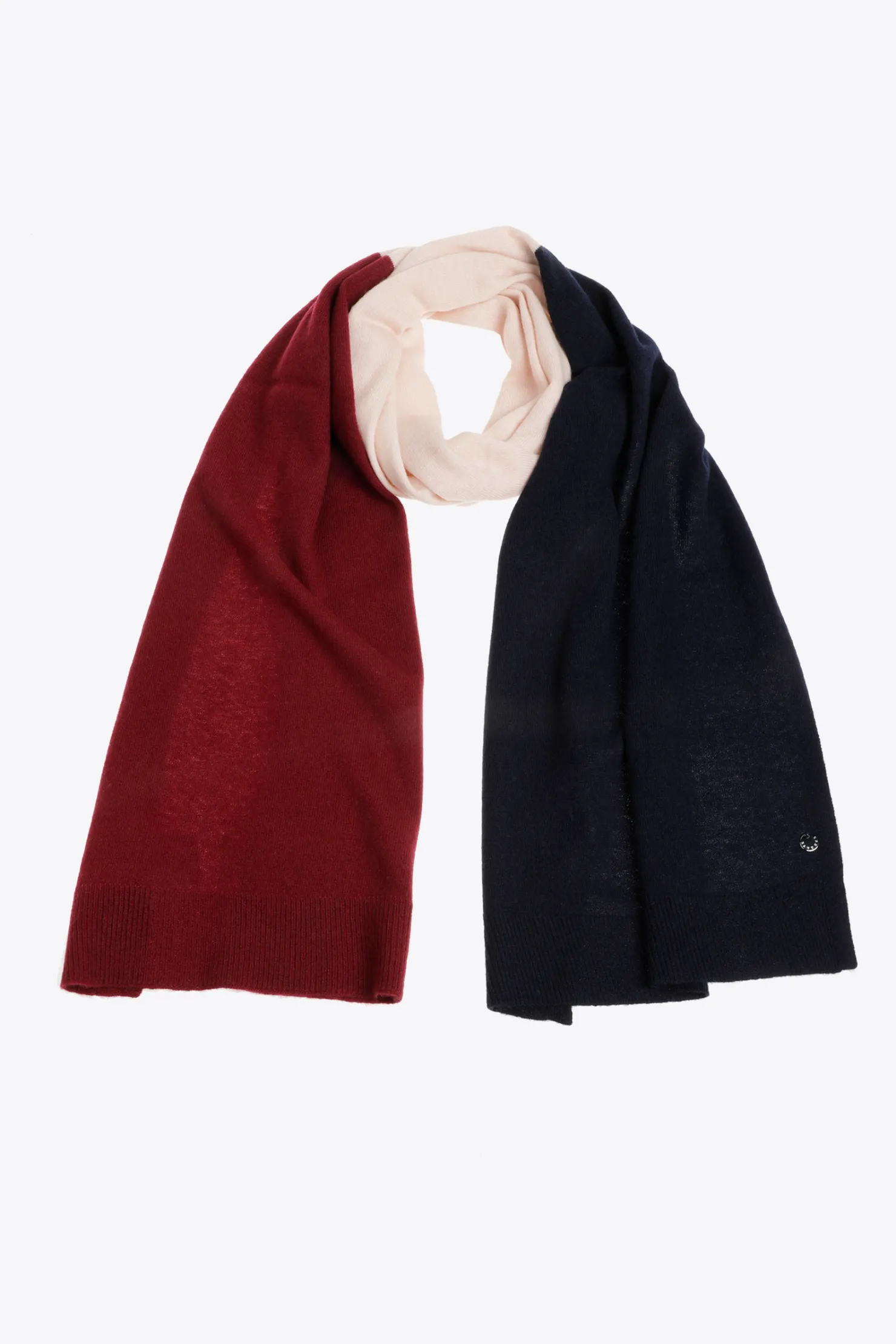 DAMES Xandres Fijngebreide colorblock sjaal