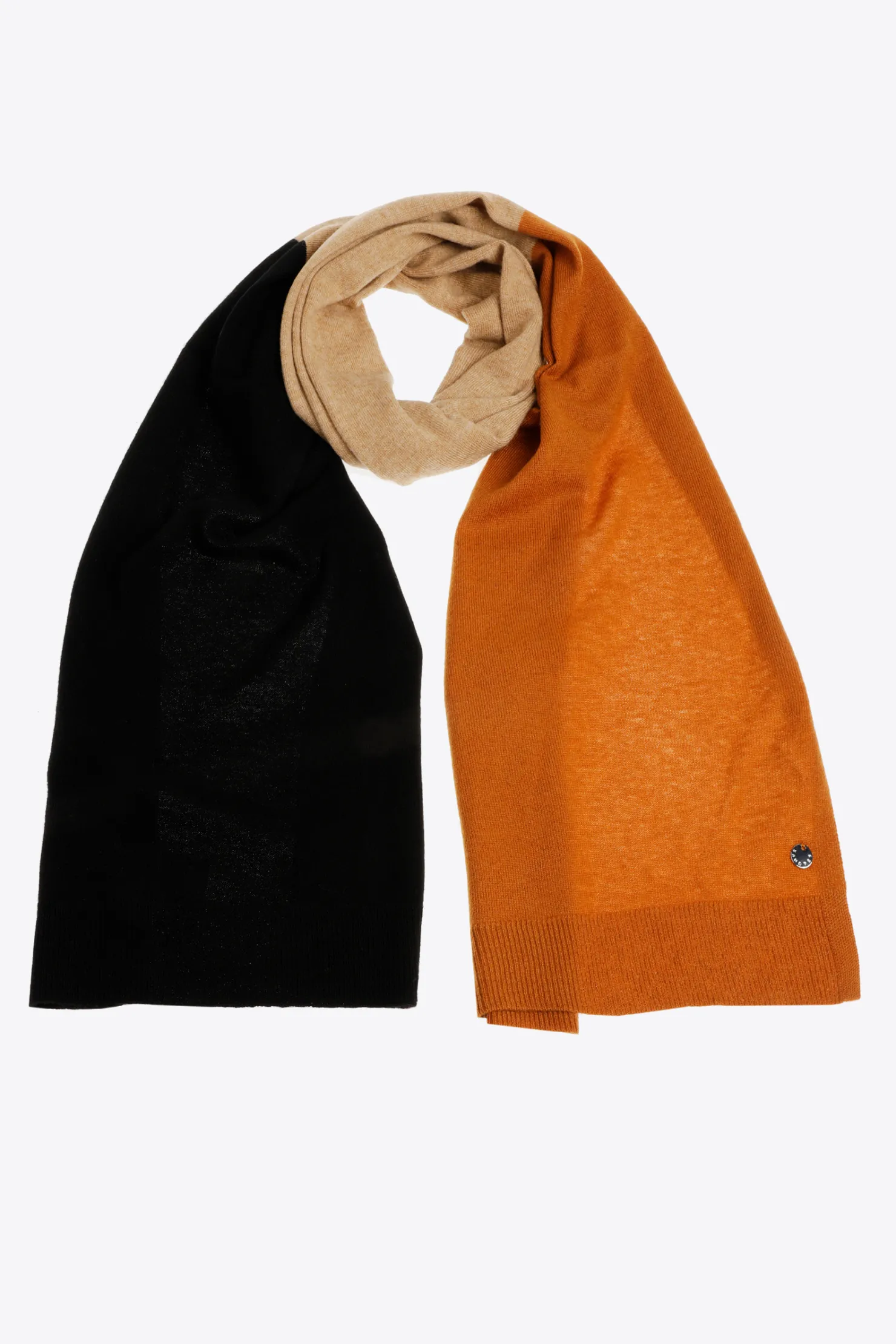 DAMES Xandres Fijngebreide colorblock sjaal