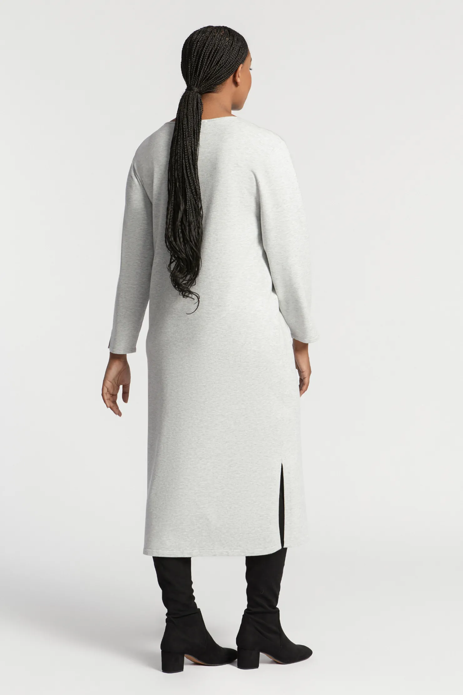 lange_gebreide_jurk_met_split_6.webp DAMES Xandres Lange gebreide jurk met split