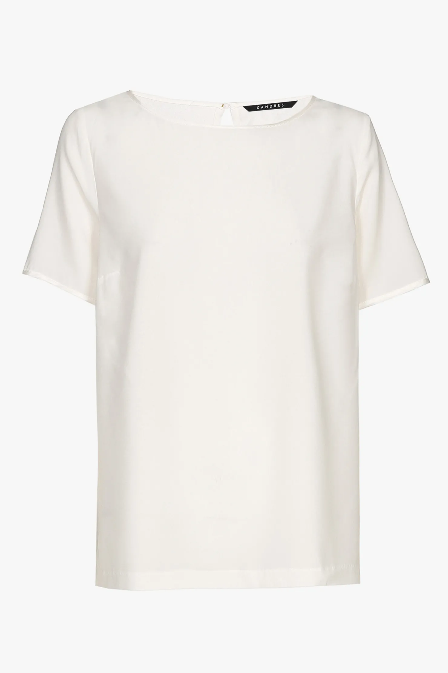 DAMES Xandres Wit zijden T-shirt met korte mouwen