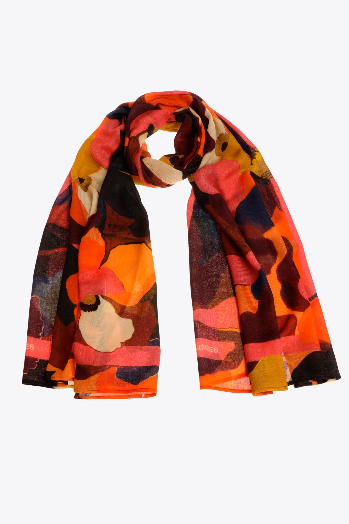 DAMES Xandres Wollen sjaal met bloemenprint